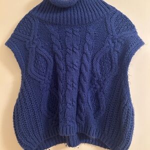 Blue Cable Knit Vest